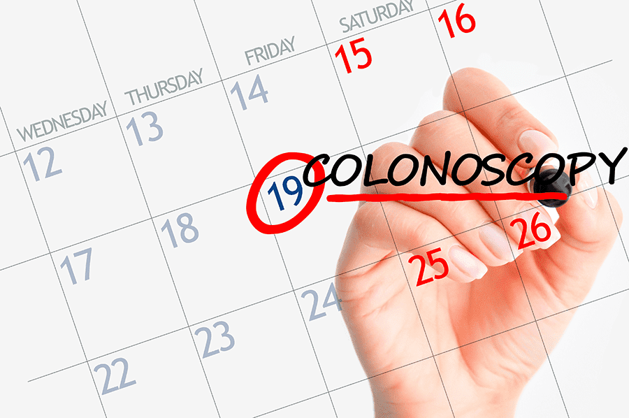A calendar with the word “colonoscopy” circled, representing colonoscopy preparation in Singapore before a medical appointment.